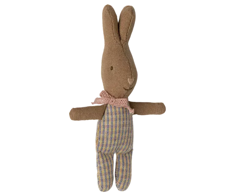 Maileg Rabbit, My - Light Blue Check