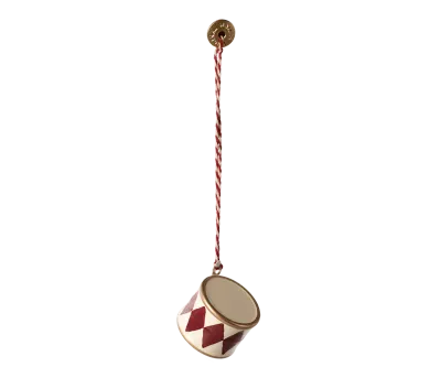 Maileg Metal ornament, Small drum - Classic red