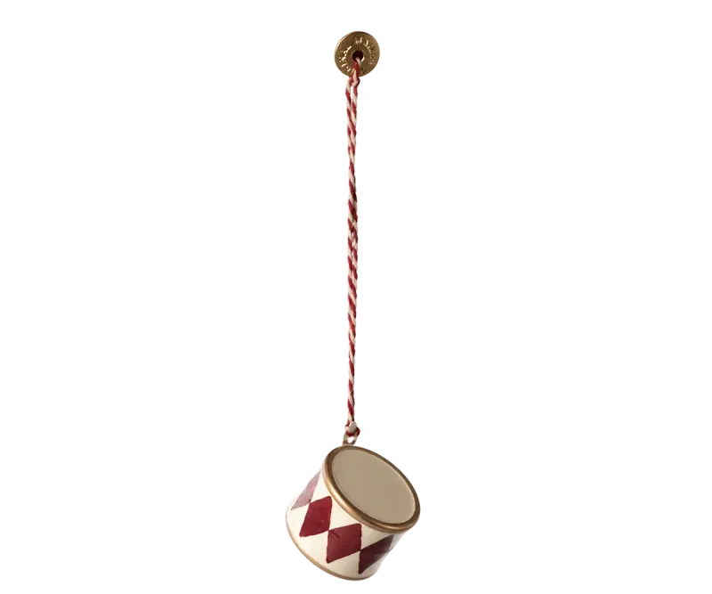 Maileg Metal ornament, Small drum - Classic red