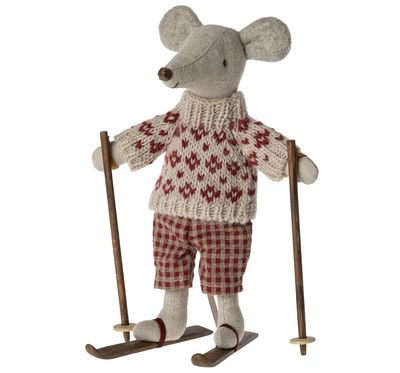Maileg Winter mouse with ski set, Mum