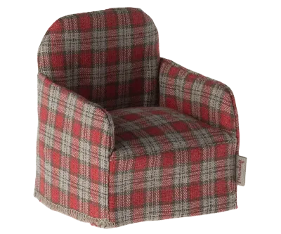 Maileg Chair, Mouse- Red Checker