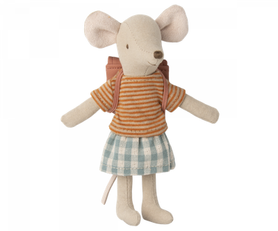 Maileg Tricycle mouse, Big sister with bag - Old rose