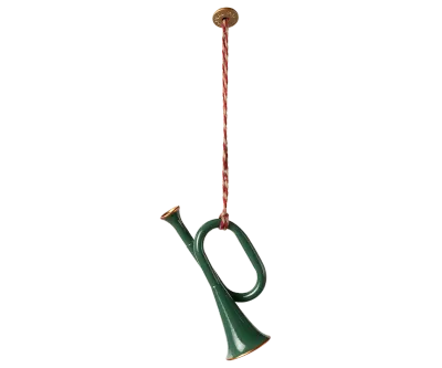 Maileg Metal ornament, Trumpet - Dark green