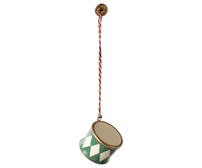 Maileg Metal ornament, Small drum - Green