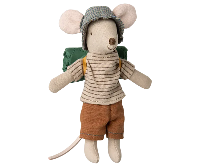 Maileg Hiker mouse, Big brother - Thin stripes 