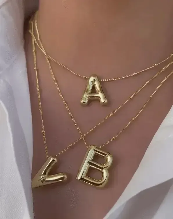 Bubble Initial Necklace