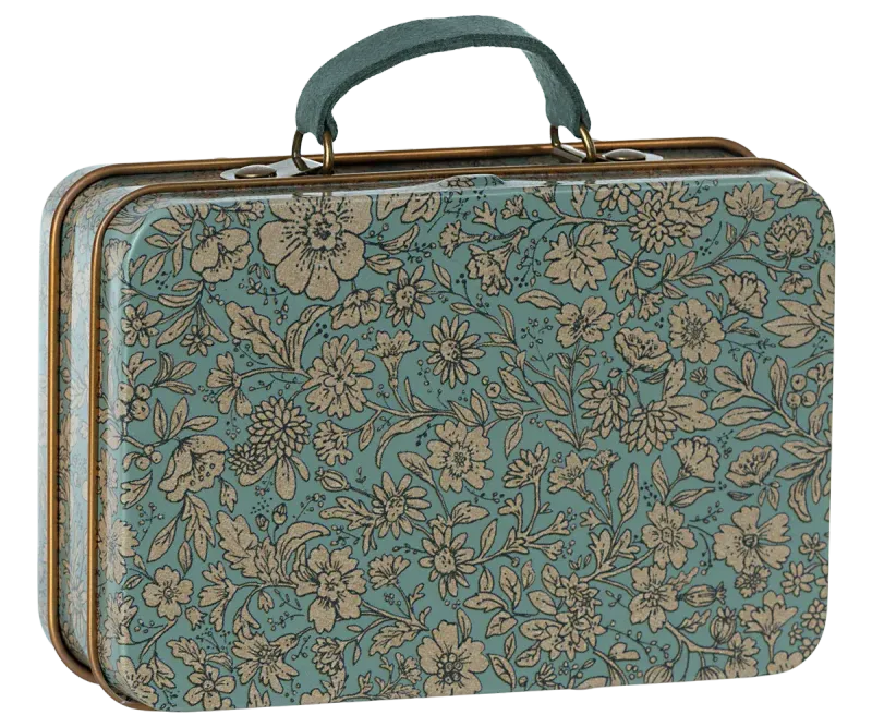 Maileg Small suitcase, Blossom - Blue