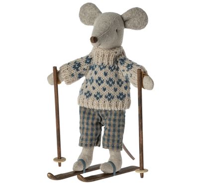 Maileg Winter mouse with ski set, Dad