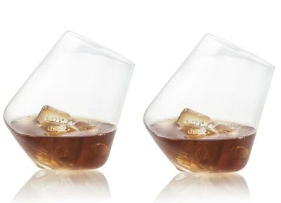 Rolling Stemless Wine/Whiskey Glasses  Pair