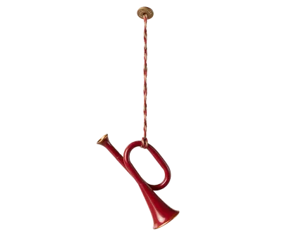 Maileg Metal ornament, Trumpet - Red
