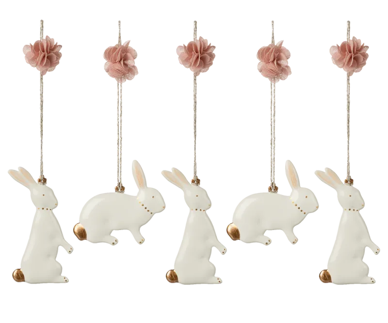 Maileg Metal Orn, Easter bunny s/5