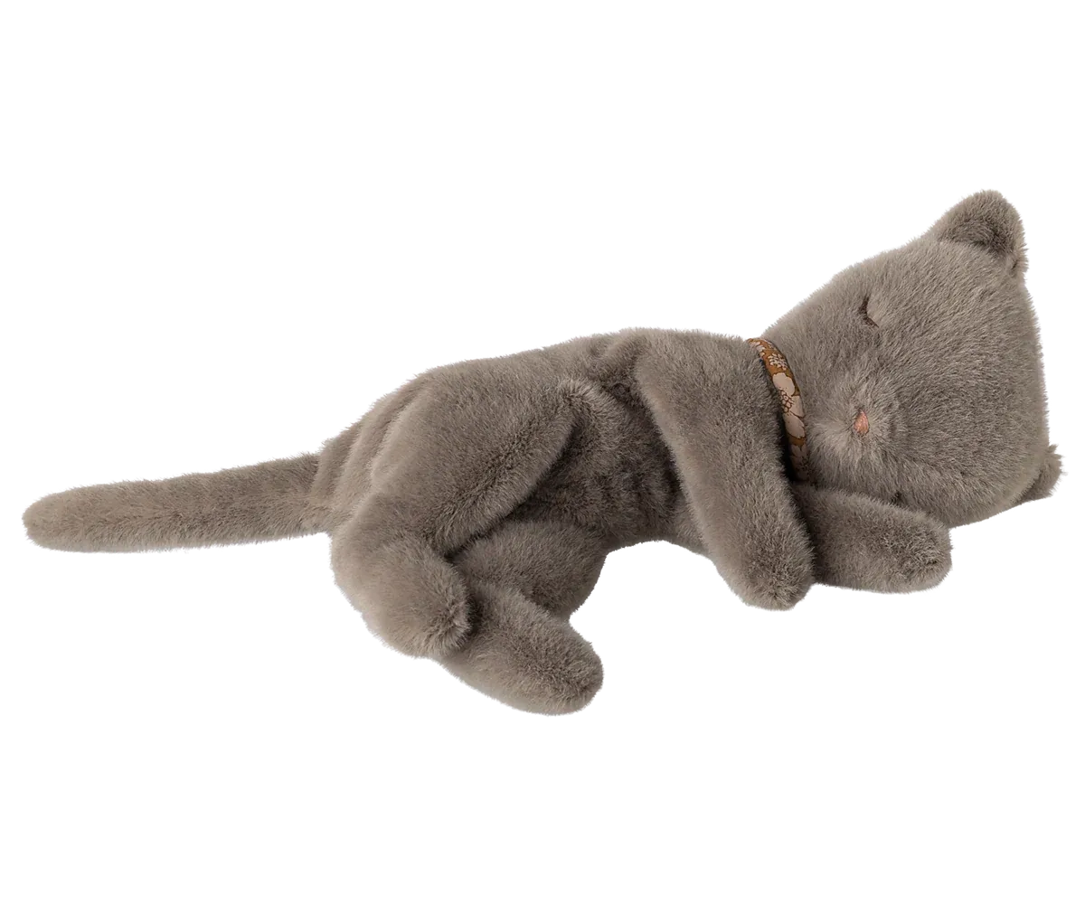 Maileg Sleeping kitten plush, Small - Grey