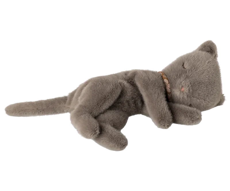 Maileg Sleeping kitten plush, Small - Grey