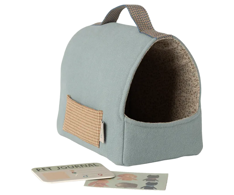 Maileg Pet carrier - Dusty blue
