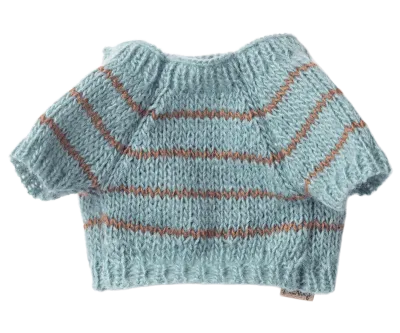Maileg Puppy supply, Small, Knitted sweater - Dusty blue