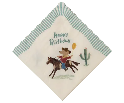 Maileg Napkin, Happy birthday - Cowboy