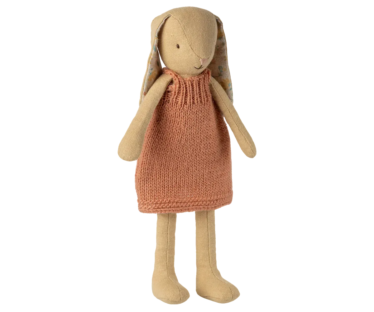 Maileg Bunny, Size 2 - Cream yellow - Knitted Dress