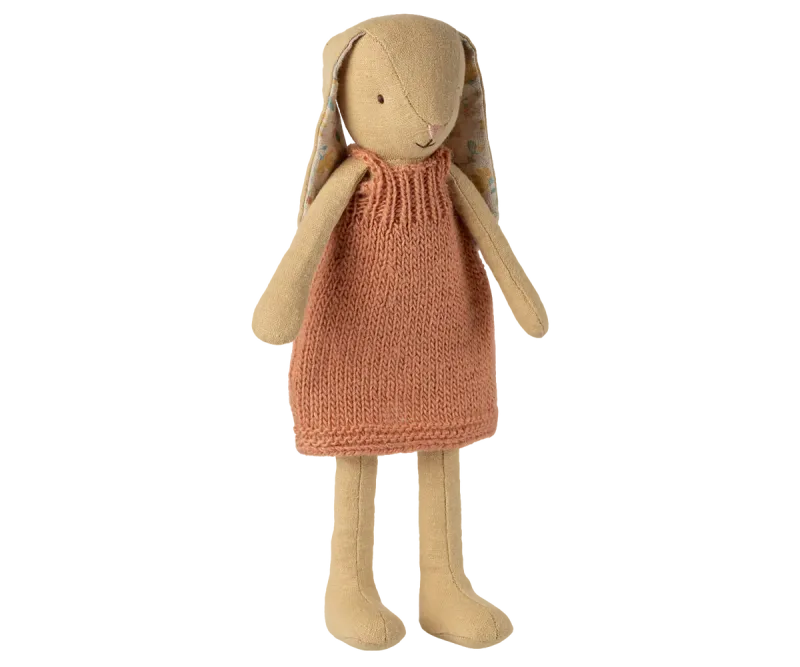 Maileg Bunny, Size 2 - Cream yellow - Knitted Dress