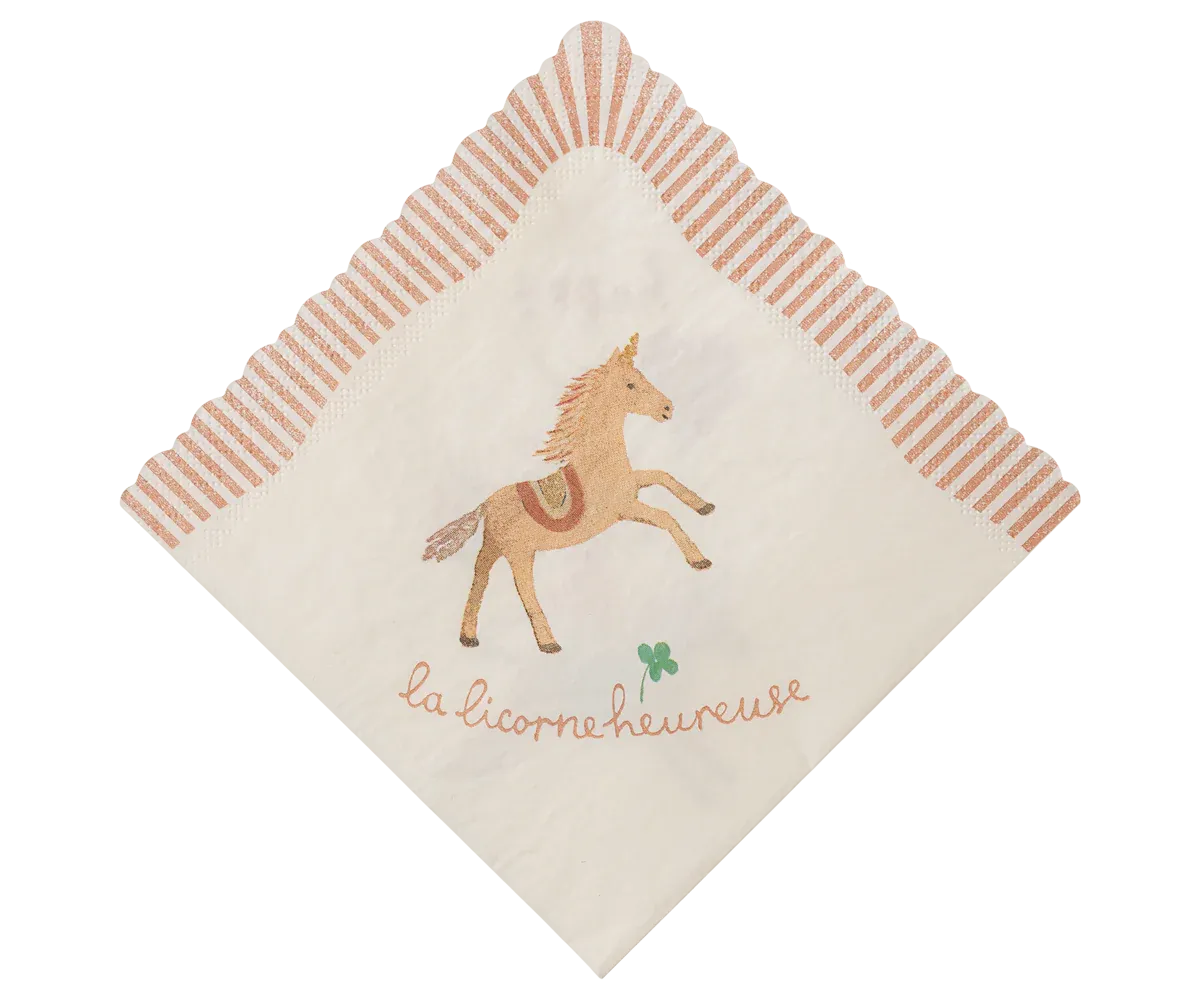 Maileg Napkin, Happy birthday Unicorn