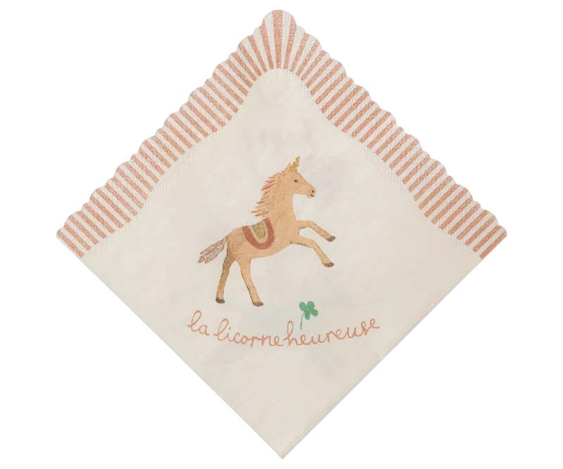 Maileg Napkin, Happy birthday Unicorn