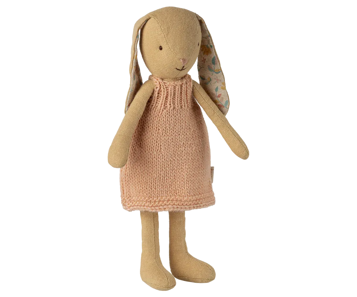 Maileg Bunny, Size 1 - Cream yellow - Knitted Dress