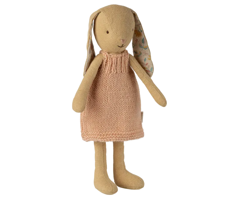 Maileg Bunny, Size 1 - Cream yellow - Knitted Dress