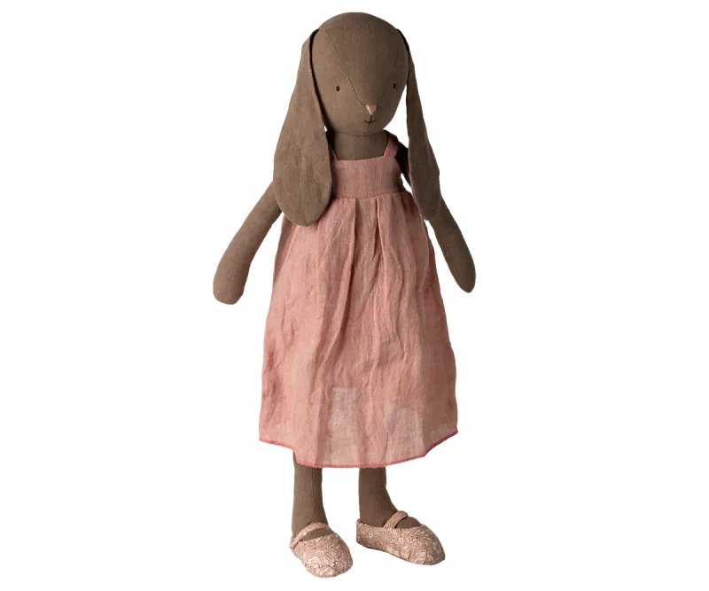Maileg Bunny, Size 4 - Brown - Dress and shoes