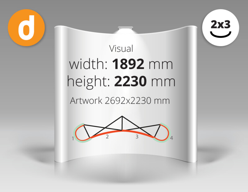 Pop-up display 2x3 curve - spletni nakup