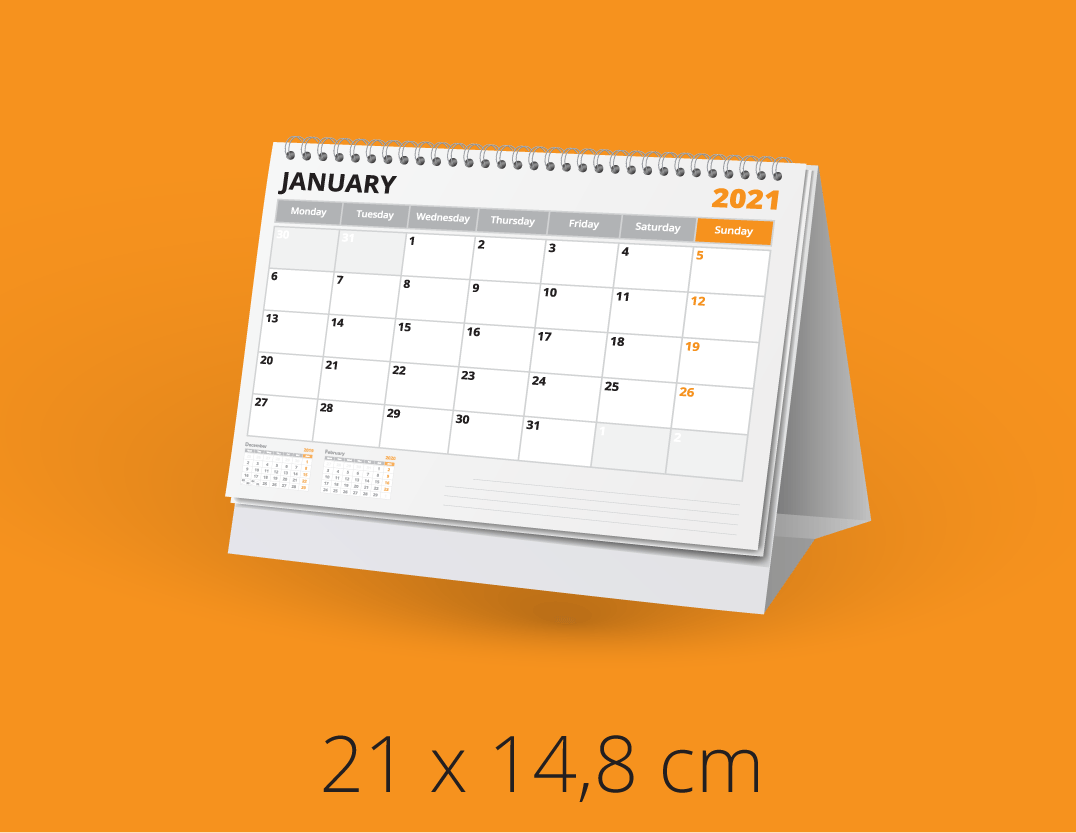 Desktop Calendar A5 "Monthly"