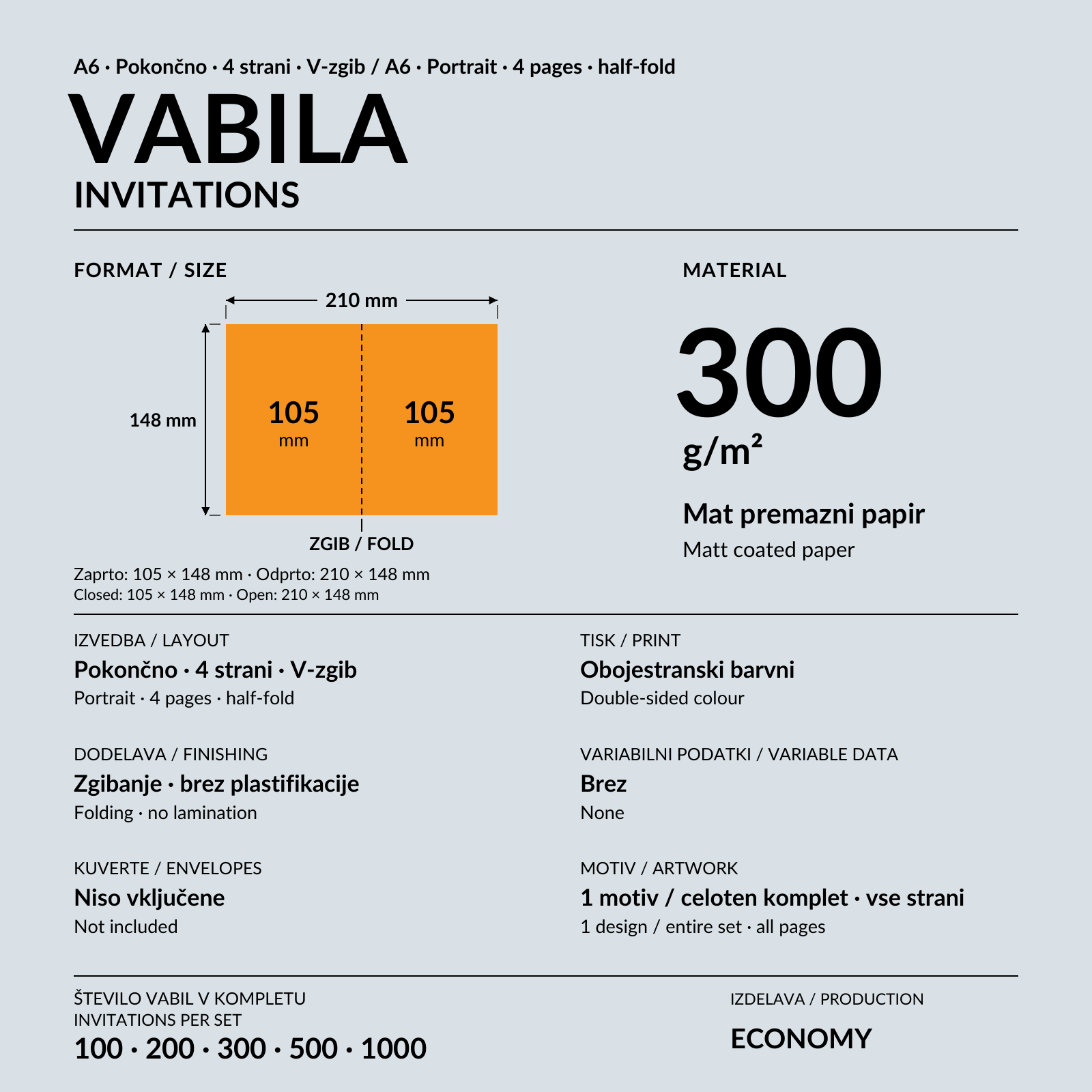 Roki odpirata pregibno vabilo A6 s črnobelo geometrijsko grafiko.