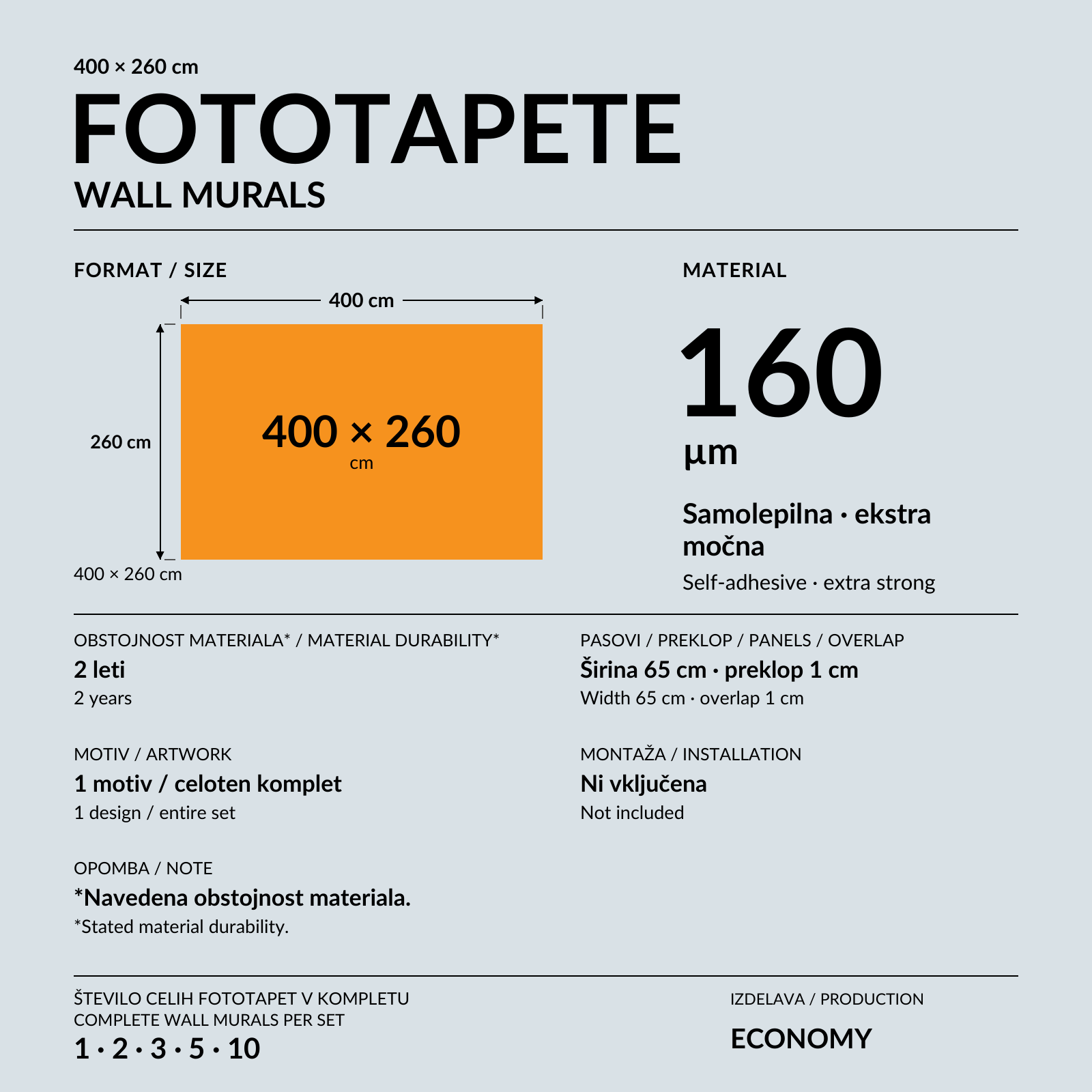Fototapeta 400 × 260 cm z oranžno, črno in belo geometrijo na steni sivinsko opremljene sobe.