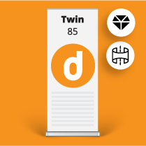 Roll-up TWIN 85x200 cm Roll-up TWIN 85x200 cm – stojalo s tiskano grafiko