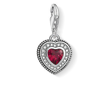 Thomas Sabo Charm Anhänger &quot;Herz mit rotem Stein&quot;