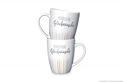 Tasse &quot;Herzliche Glückwunsche mit Geburtstagskerzen&quot;
