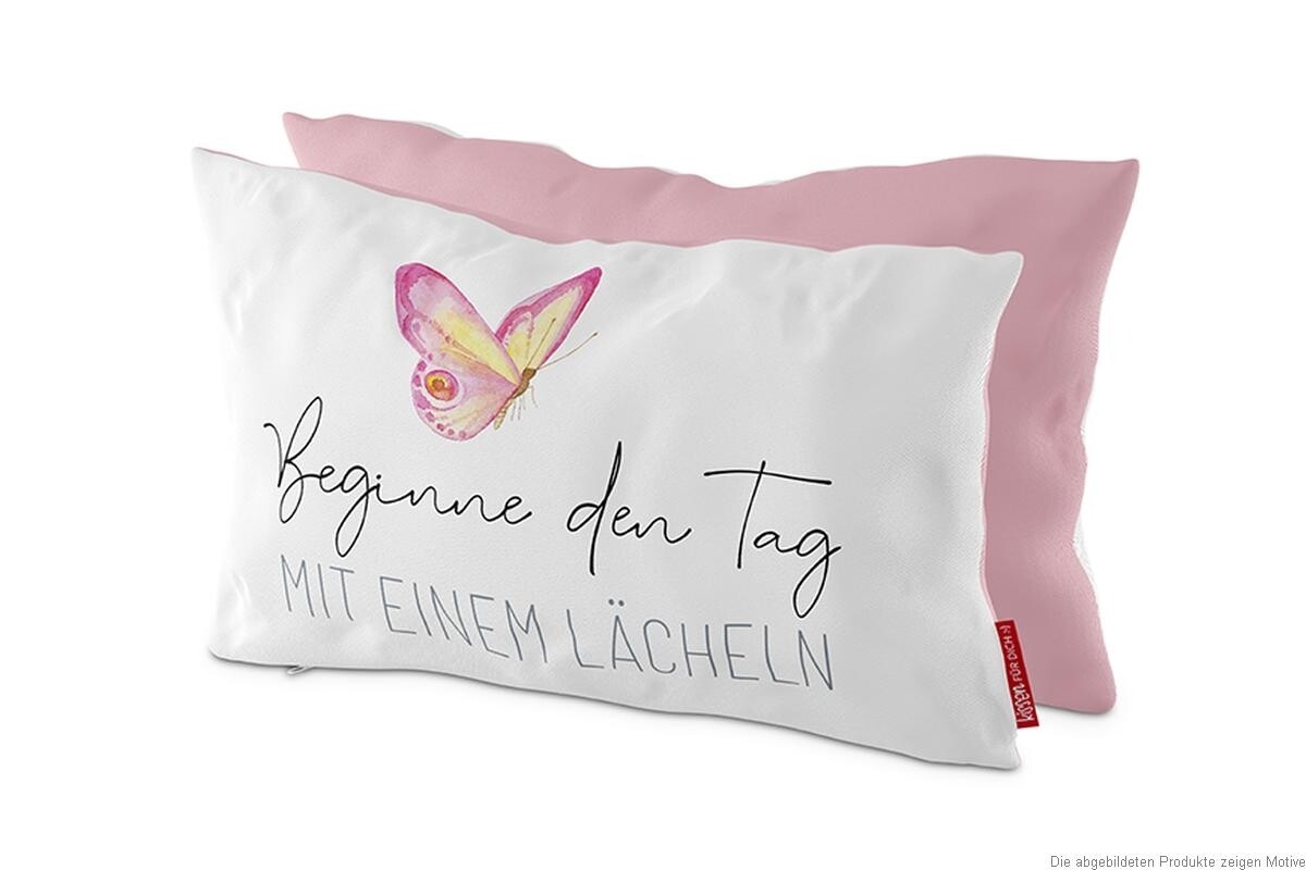 Kissen ,,Beginne den Tag mit einem Lächeln``