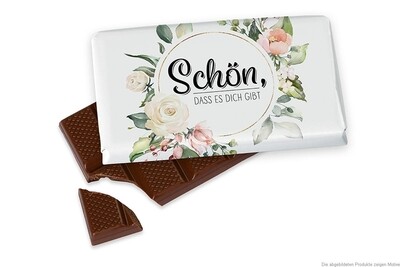 Kleine Schokolade &quot;Schön, dass es Dich gibt&quot; Flowers
