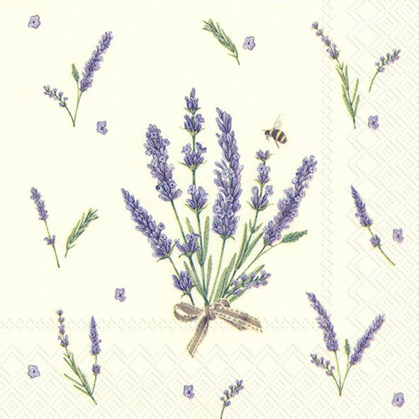 Cocktail Servietten &quot;Bouquet of Lavender cream&quot;