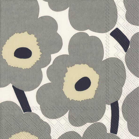 Lunch Serviette &quot;Marimekko Unikko grey white&quot;