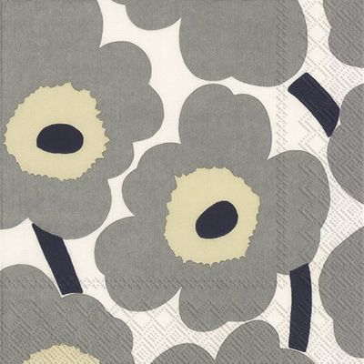 Lunch Serviette &quot;Marimekko Unikko grey white&quot;