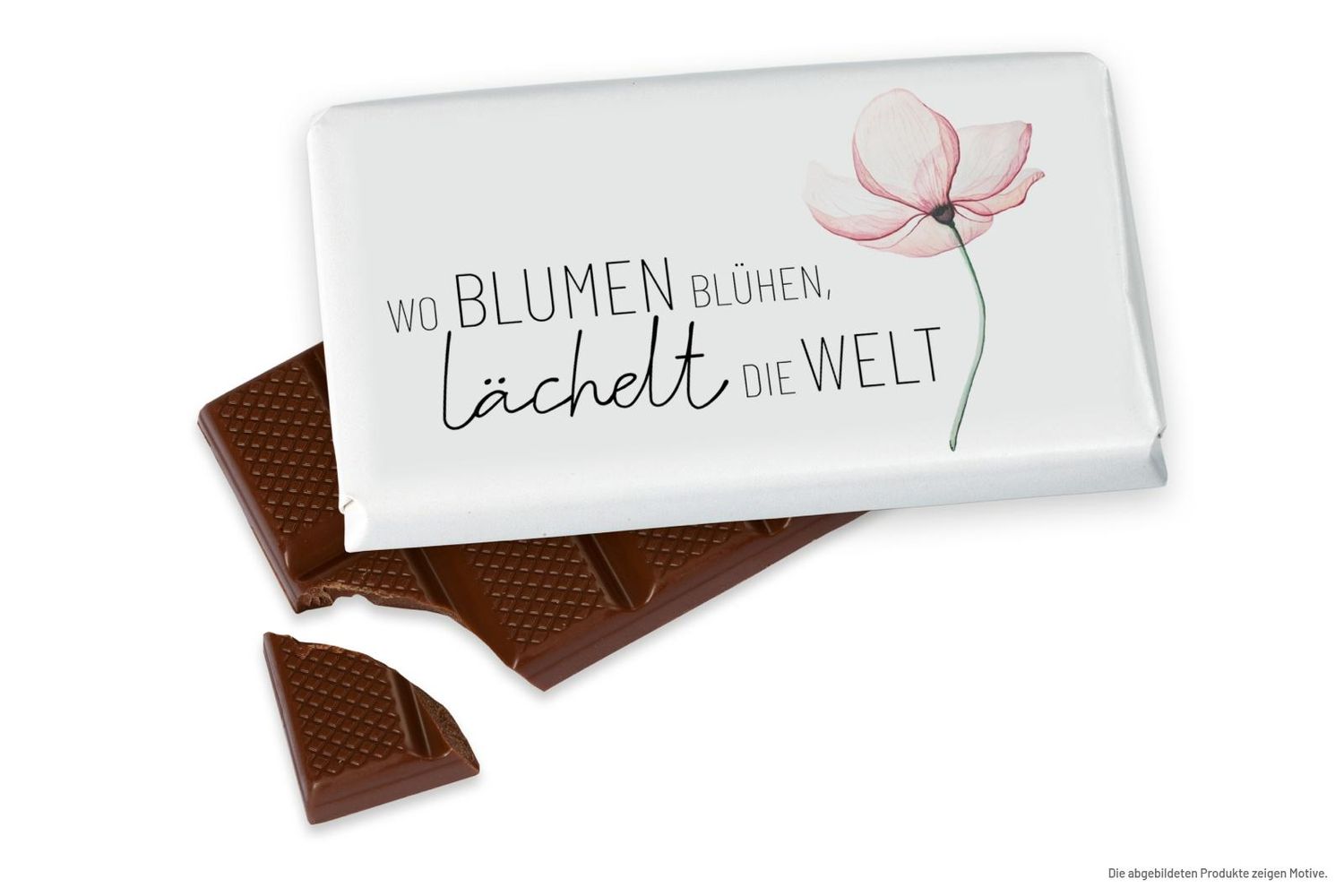 Kleine Schokolade &quot;Wo Blumen blühen, lächelt die Welt&quot;
