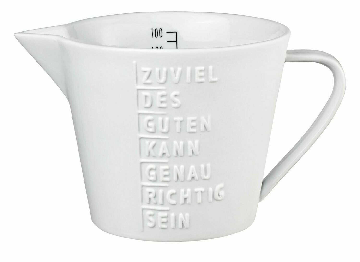 Räder Messbecher "Zuviel des Guten..." groß Porzellan 700ml