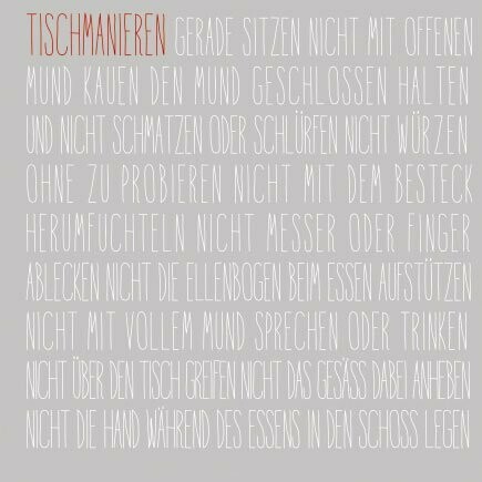Räder Serviette "Tischmanieren"
