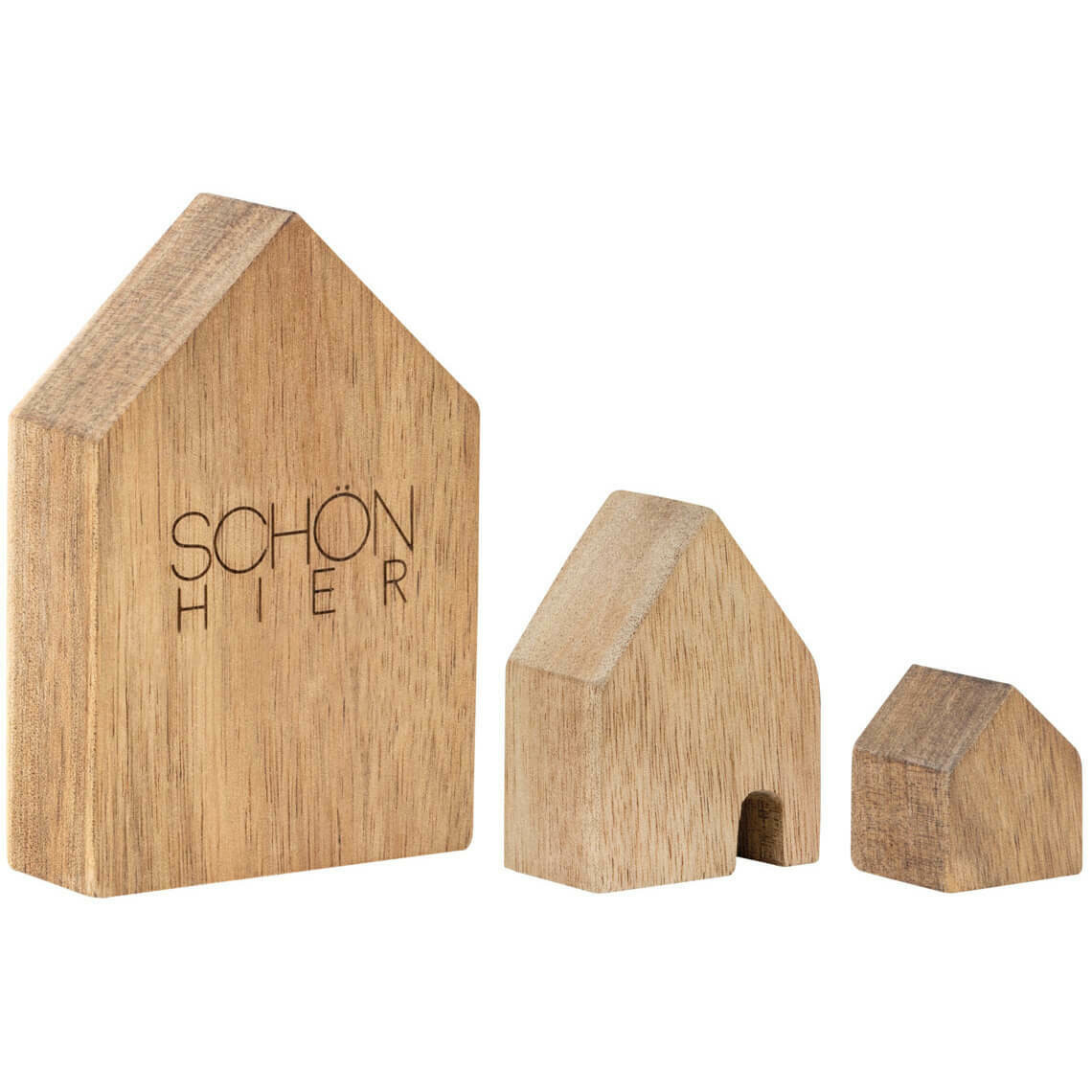 Räder Living Mini Holzhäuschen 3er Set "SCHÖN HIER"