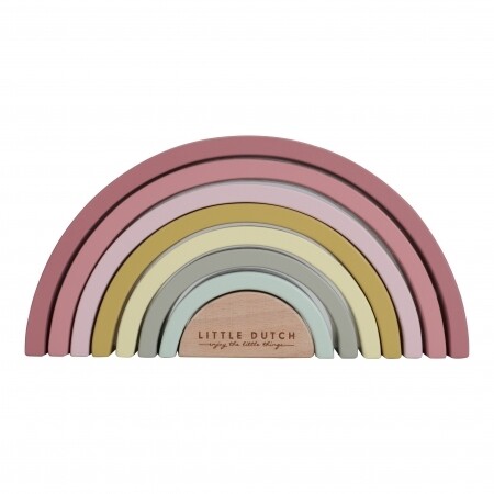 Little Dutch Holz Stapel Regenbogen rosa