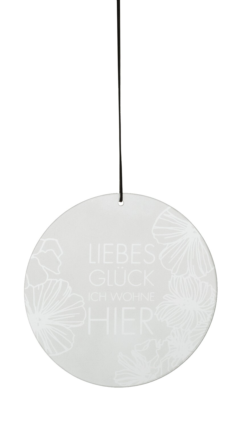 Räder Living Glaspoesie hängend "Liebes GLück  ich wohne hier"