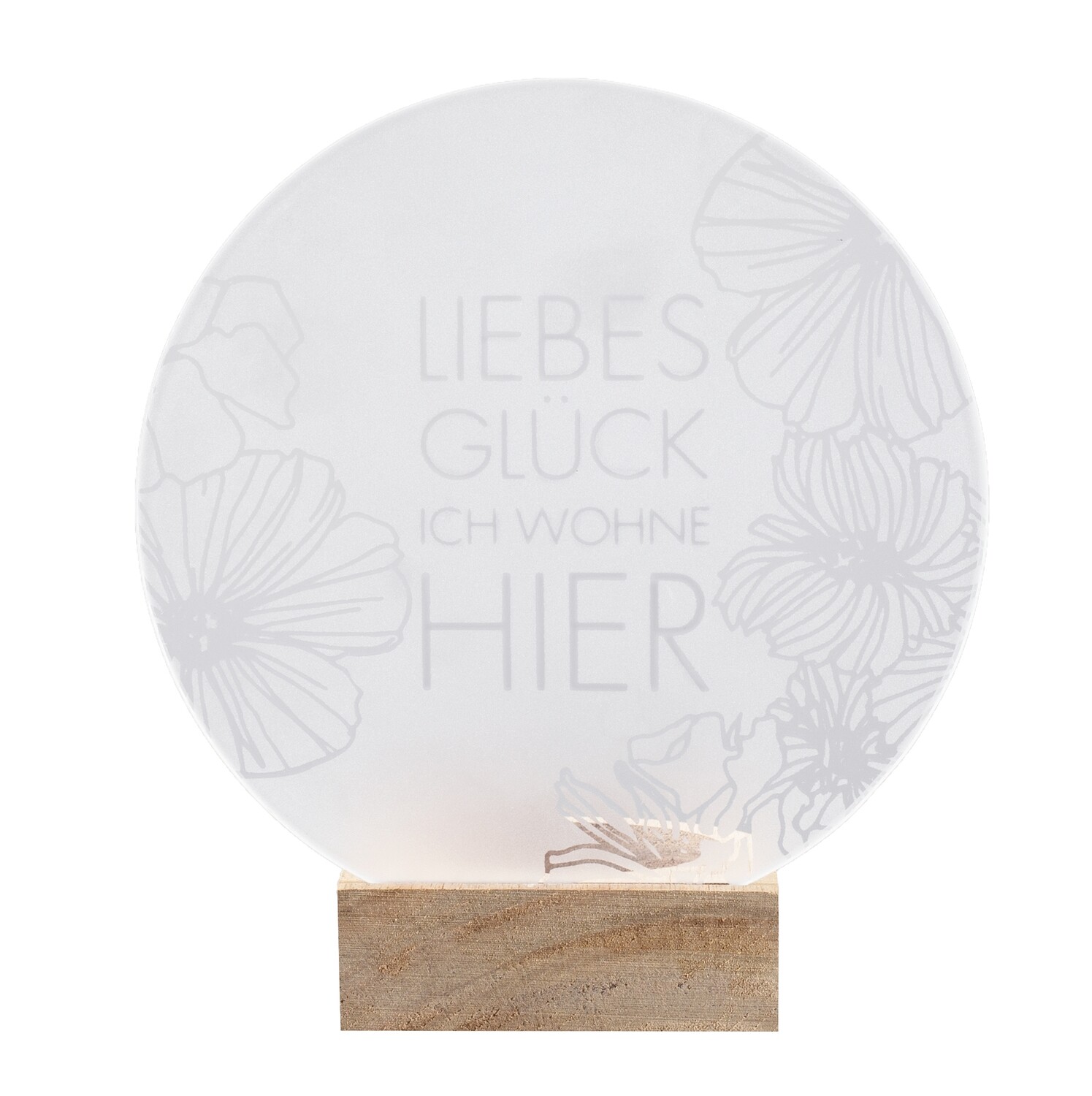 Räder Living Glaspoesie Teelicht "Liebes Glück ich wohne hier"