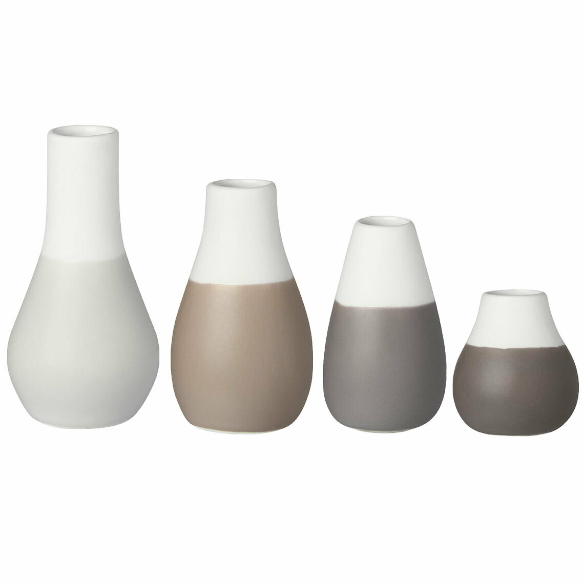 Räder Zuhause Mini Pastellvasen 4er Set grau