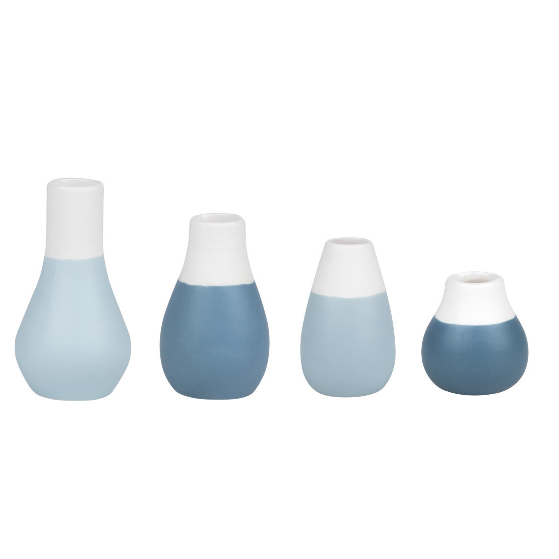 Räder Zuhause Mini Pastellvasen 4er Set blau