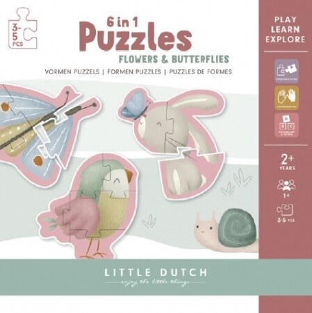 Little Dutch 6 in 1 Puzzle Flowers & Butterflies