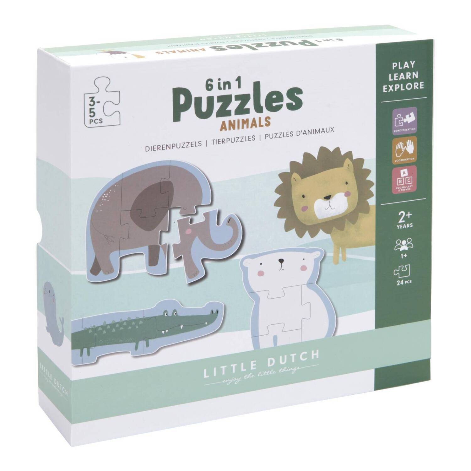 Little Dutch 6 in 1 Puzzle Zoo